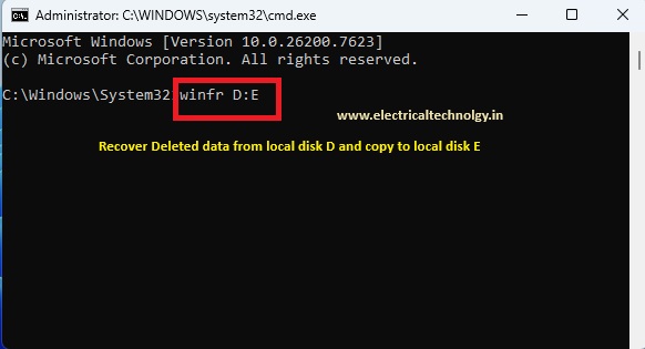 recover command for recover deleted files