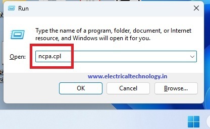Windows R ncpa