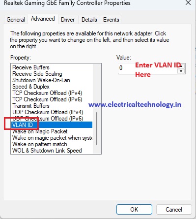 adding vlan ID in ipv 4 adavanced settings