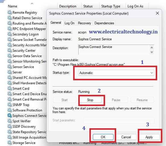 restart sophos vpn service